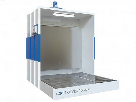Покрасочная камера с водяной завесой Корст OKVZ-2000A+P(1м) со встроенным и дополнительным активным полом